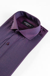 Men's Maroon Texture Dress Shirt